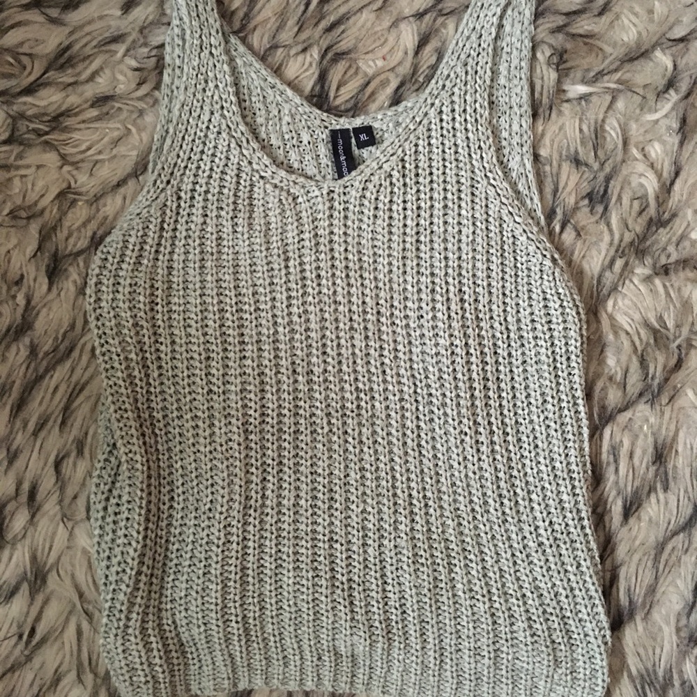 Sage green knitted tank top